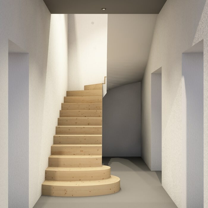 Визуализация монолитной лестницы