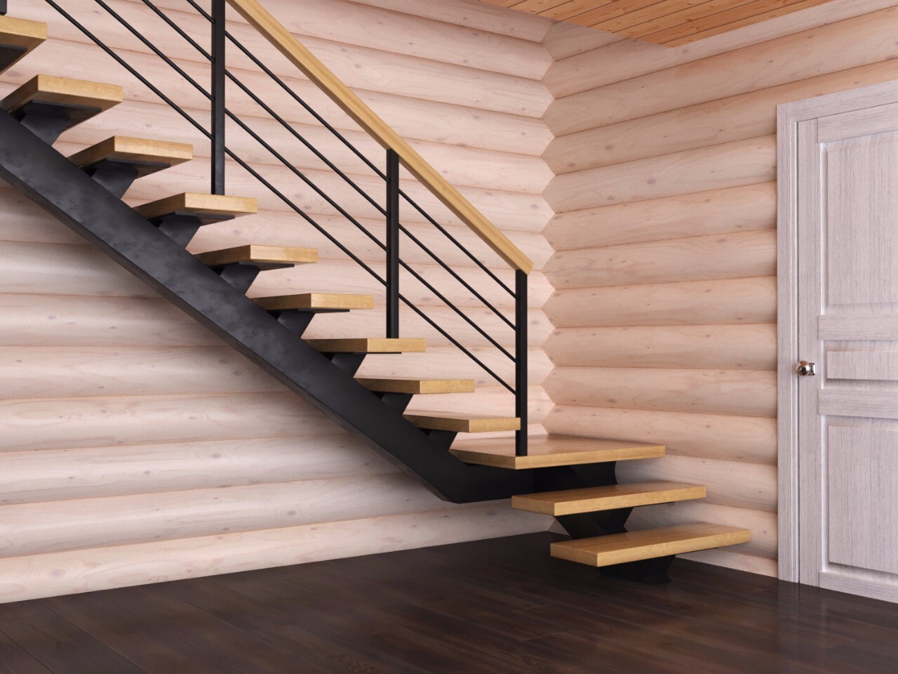 Визуализация лестницы 3D-MAX Монокосаур.