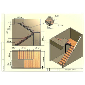 ПРОЕКТ МЕТАЛЛИЧЕСКОЙ ЛЕСТНИЦЫ С РАЗМЕРАМИ