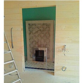 ЗАМЕР ПОРТАЛЬНОЙ ЧАСТИ ПЕЧИ ДЛЯ ОБРАМЛЕНИЯ ДУБОВЫМИ РЕЙКАМИ И ПОЛКОЙ СВЕРХУ