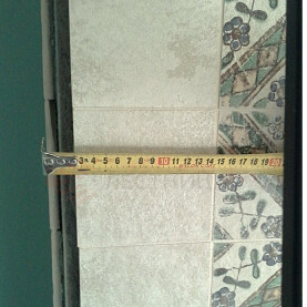 ЗАМЕР БОКОВОГО РЯДА ПЛИТКИ С УТОЧНЕНИЯМИ ДЛЯ ПОЛОК ДУБОВЫХ УГОЛКОВ