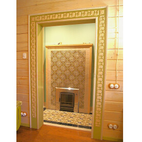 ПОРТАЛЬНАЯ ЧАСТЬ ПЕЧИ С ДУБОВЫМ ОБРАМЛЕНИЕМ