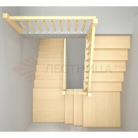 ТРЕХМАРШЕВАЯ ЛЕСТНИЦА С ДВУМЯ ПРОМЕЖУТОЧНЫМИ ПЛОЩАДКАМИ