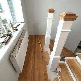 примерка столбов ограждения