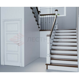 визуализация лестницы со шкафом и дверью